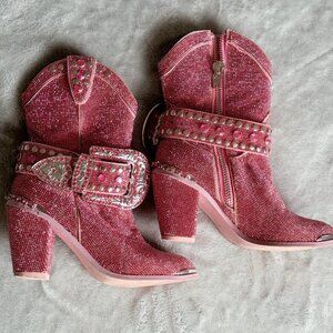 Pink Rhinestone Western Boots – US 7 – Sparkle Cowboy